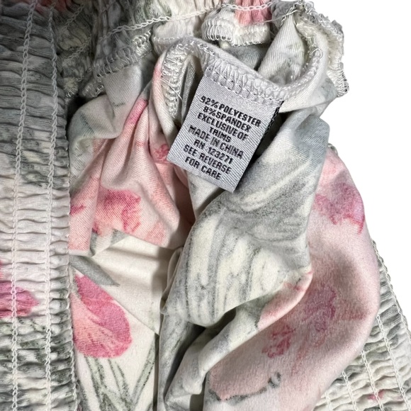 Orange Kiss - Women’s Smocked Tropical Floral Palm Top Sz XL - Picture 6 of 6